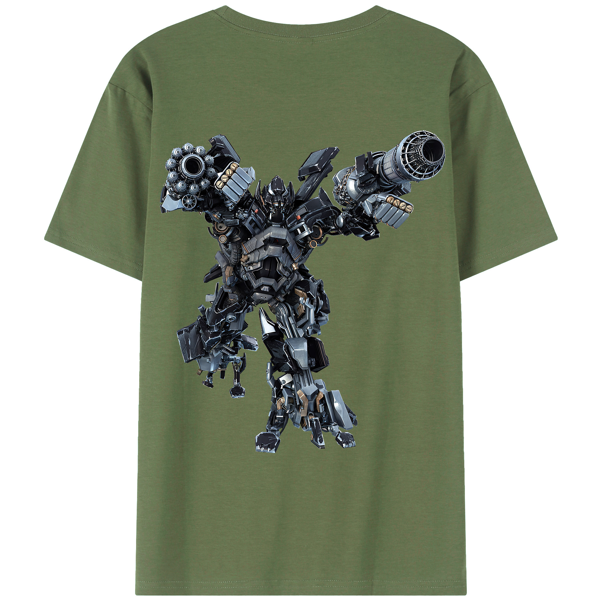 （画像用） Transformers トランスフォーマー 綿100％ メンズ半袖Tシャツ（バックプリント） 通気性